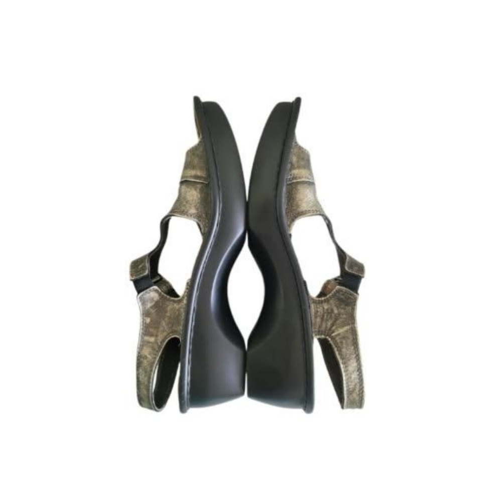 39 NAOT Faso Leather Metallic Metal Slingback Open Toe Sandal Shoe Women 8 8.5 - Picture 7 of 16